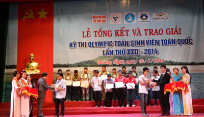 Lễ Tổng kết và Trao giải kỳ thi Olympic Toán SV toàn quốc lần thứ XXII - năm 2014