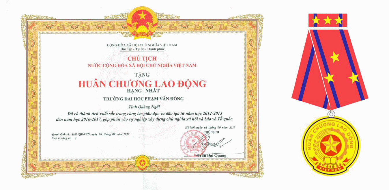 Lễ Kỷ niệm 10 năm thành lập Trường Đại học Phạm Văn Đồng, 70 năm thành lập Trường THBD Miền Nam Trung bộ, Đón nhận Huân chương Lao động Hạng nhất và Công bố QĐ Trường đạt chuẩn CLGD